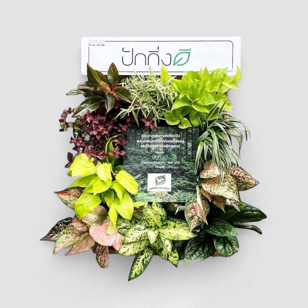 พวงหรีดต้นไม้เพื่อการบริจาค ForRest ForLife : Recycle.in.Peace Paper Box บริจาค 400 บาท แบบสีสัน